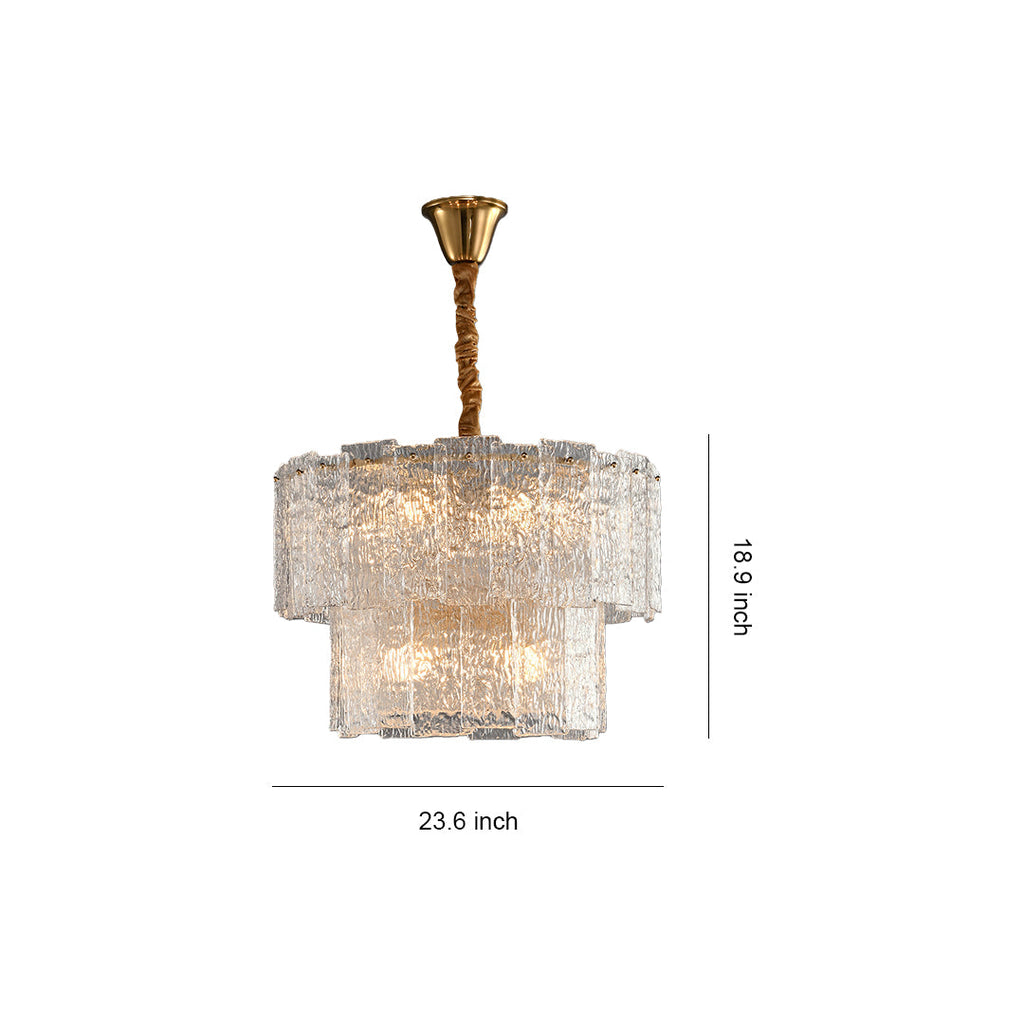 Specification diagram for the small modern two-tier chandelier