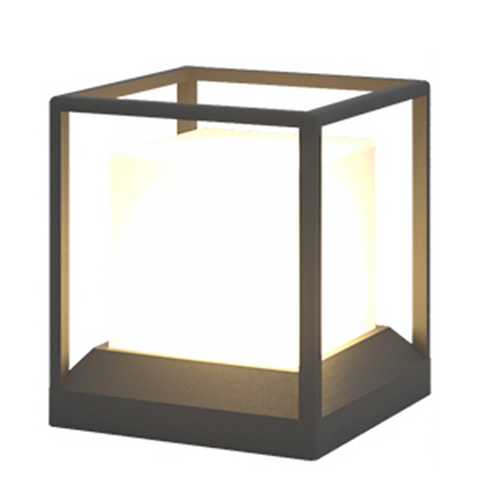 Stone Pillar Light, Waterproof Aluminum Alloy LED Post Cap Lantern for Courtyard and Gate Columns, Solar or Hardwired in Four Sizes