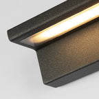 Black rectangular LED porch wall light, eighth product view