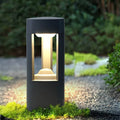 Hollow Bollard Light, Aluminum Lattice LED Path Post Lamp for Driveways and Garden Walks, Solar or Hardwired Three-Sided Glow