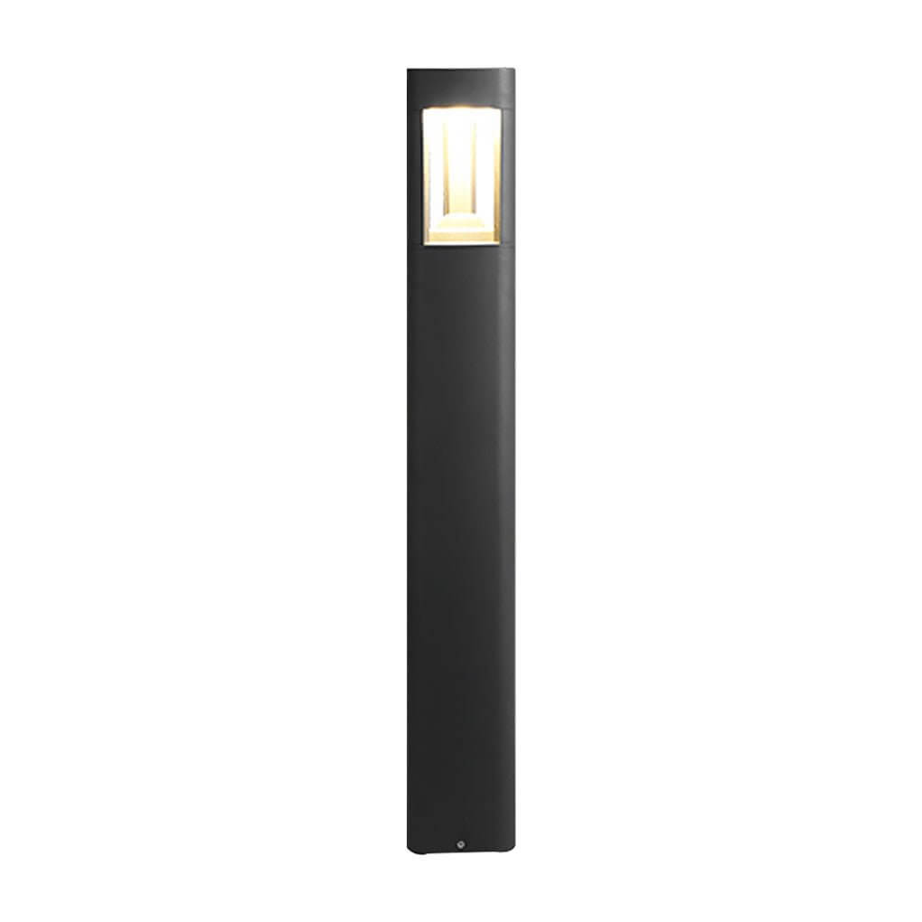 Hollow Bollard Light, Aluminum Lattice LED Path Post Lamp for Driveways and Garden Walks, Solar or Hardwired Three-Sided Glow