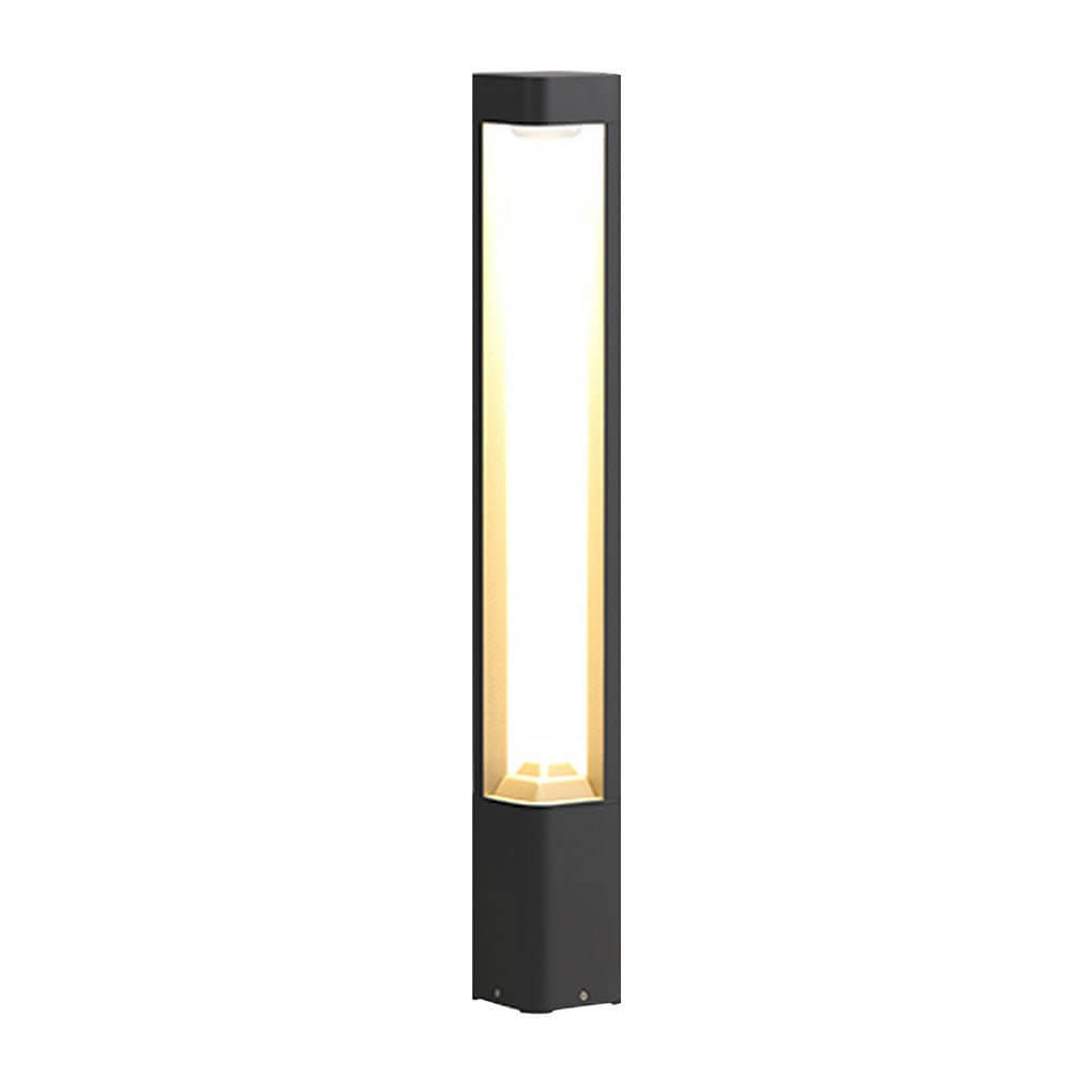 Hollow Bollard Light, Aluminum Lattice LED Path Post Lamp for Driveways and Garden Walks, Solar or Hardwired Three-Sided Glow