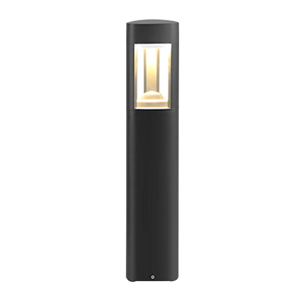 Hollow Bollard Light, Aluminum Lattice LED Path Post Lamp for Driveways and Garden Walks, Solar or Hardwired Three-Sided Glow