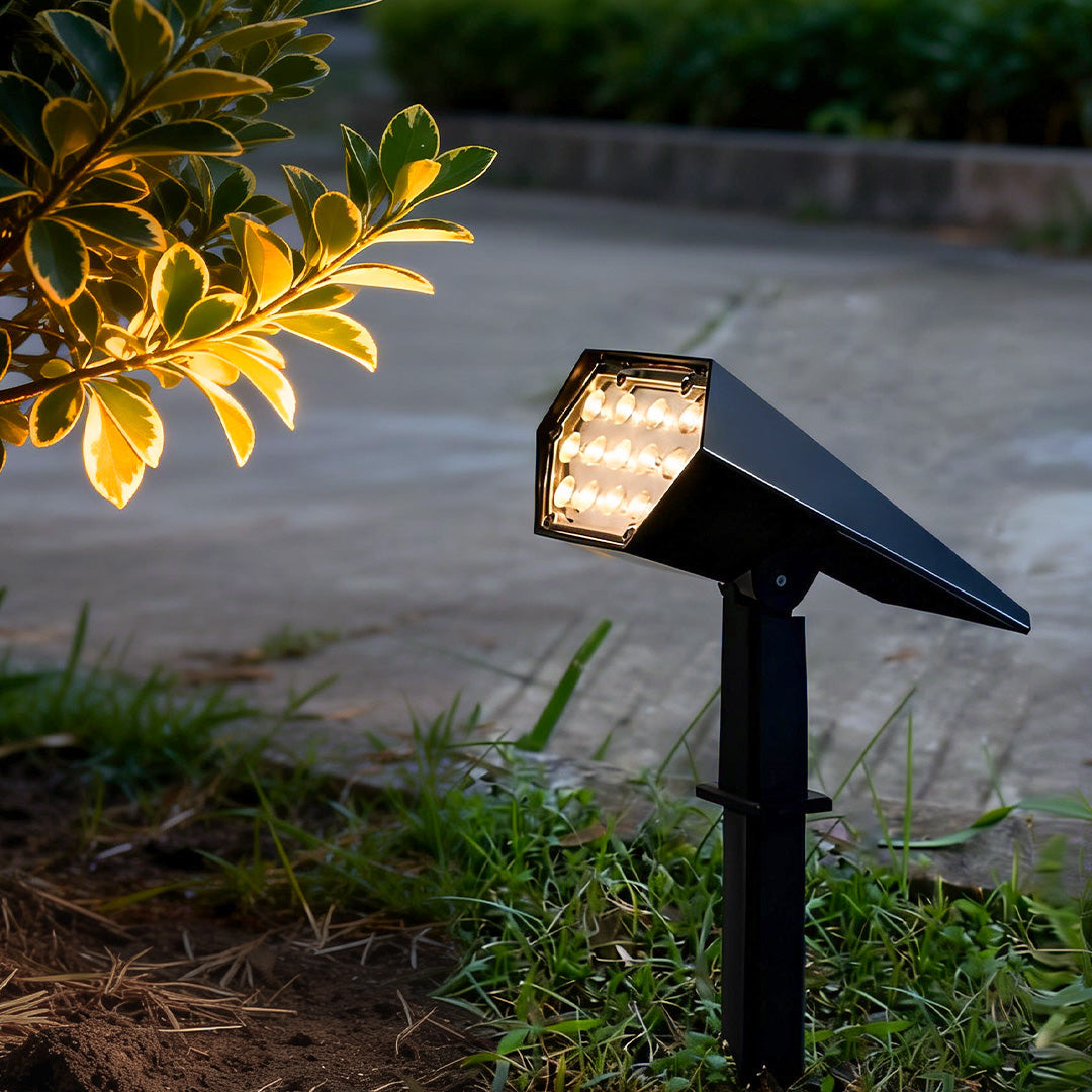 Solar Spike Spotlight, Adjustable Die-Cast Aluminum Flood Light for Garden Beds and Trees, Warm White or RGB in Sets of 2 to 30