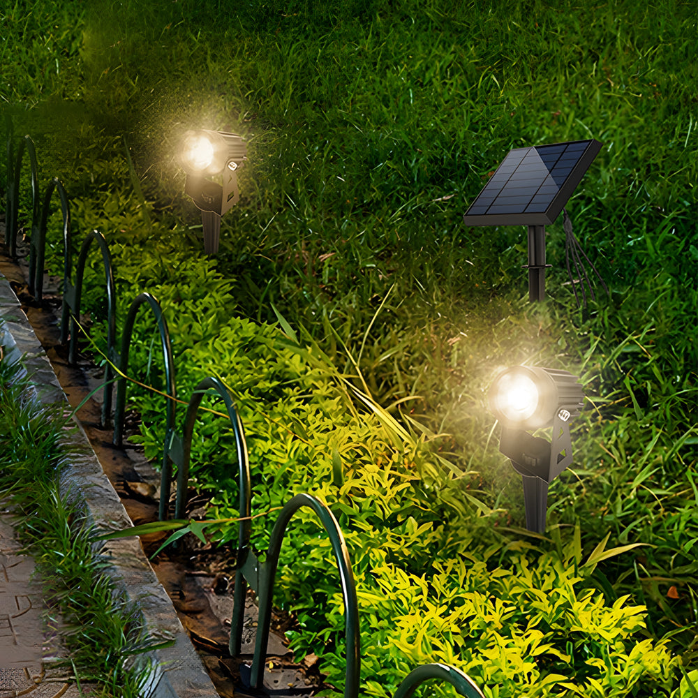 Solar Landscape Spotlight, Adjustable Die-Cast Aluminum Garden Light for Pathways and Planting Beds, IP54 with Dual Brightness Modes