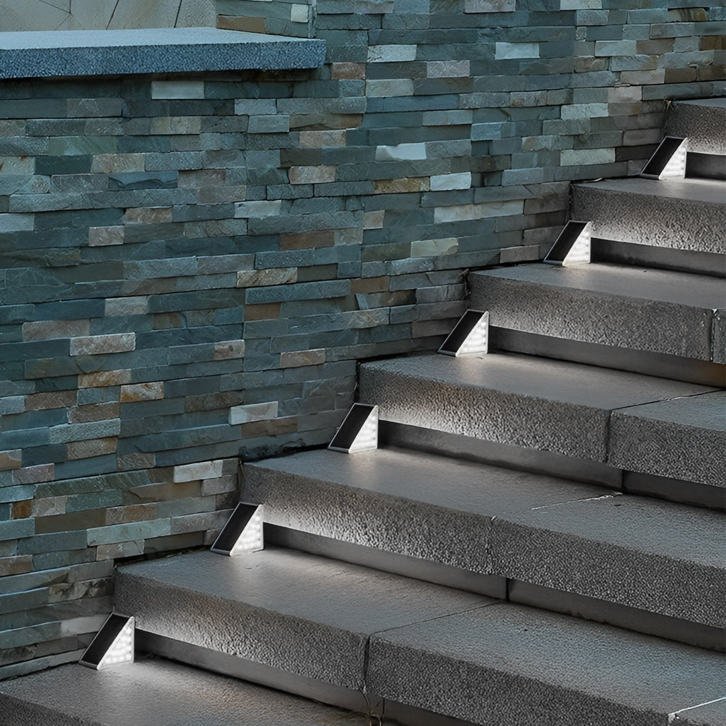 Solar Step Lights, Waterproof Triangle LED Stair and Deck Lights for Outdoor Safety, Wireless Dual-Beam Design in Sets of 2 to 50