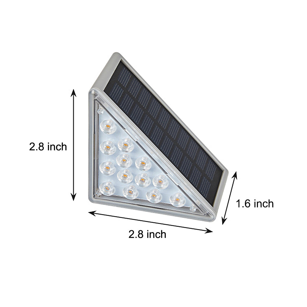 Solar Step Lights, Waterproof Triangle LED Stair and Deck Lights for Outdoor Safety, Wireless Dual-Beam Design in Sets of 2 to 50