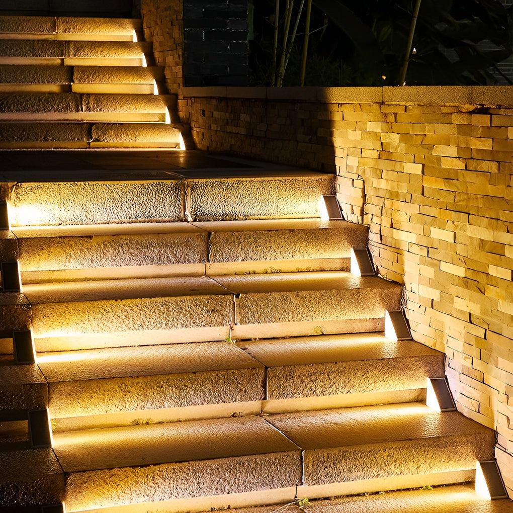Solar Step Lights, Waterproof Triangle LED Stair and Deck Lights for Outdoor Safety, Wireless Dual-Beam Design in Sets of 2 to 50
