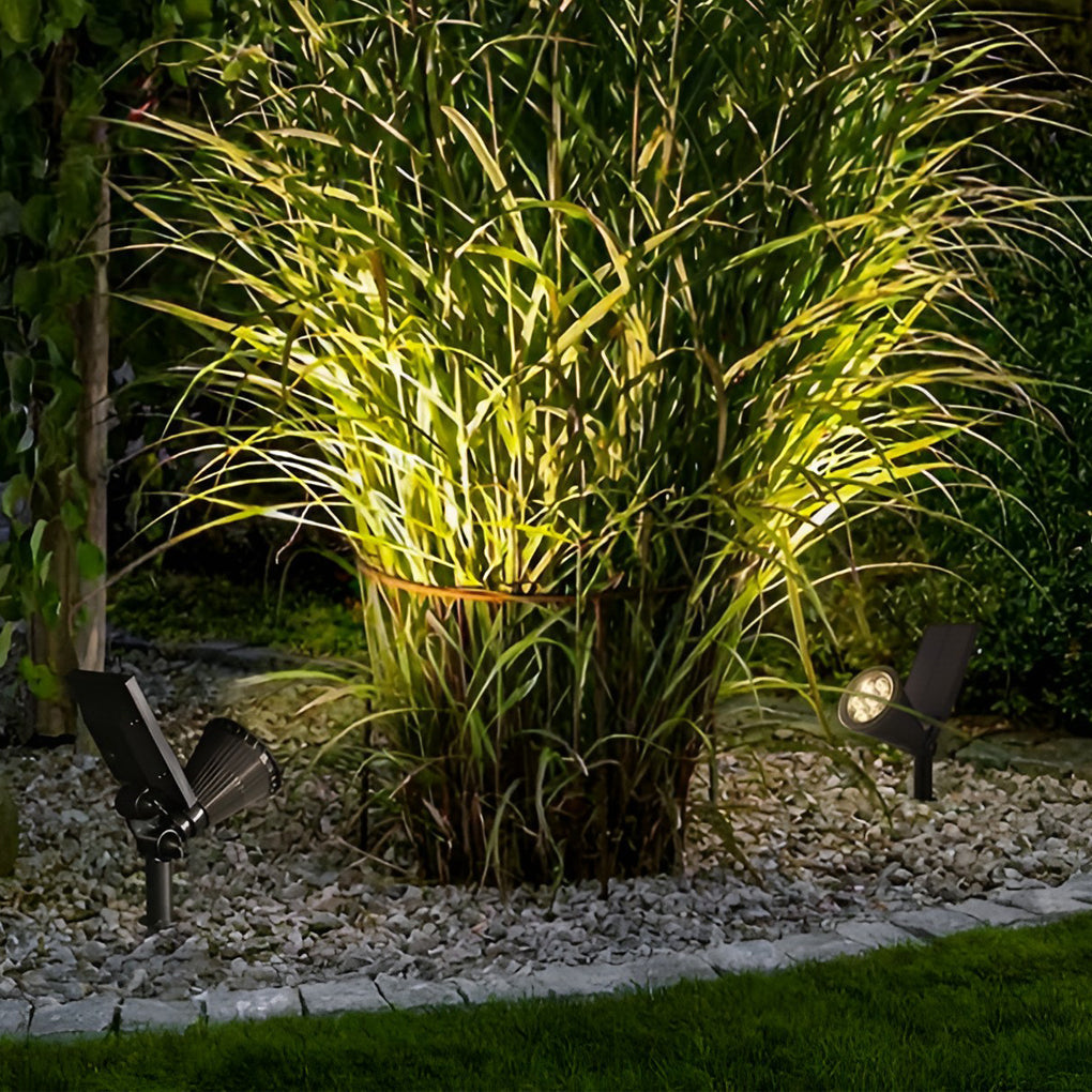 Solar Landscape Spotlights, Waterproof Modern LED Garden Uplights for Trees and Facades, Warm White or RGB Color Options