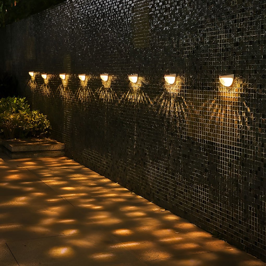 Solar Fence Lights, Waterproof LED Outdoor Garden Wall Lamps with Automatic Dusk Sensor, 3000K Warm White in Black or White