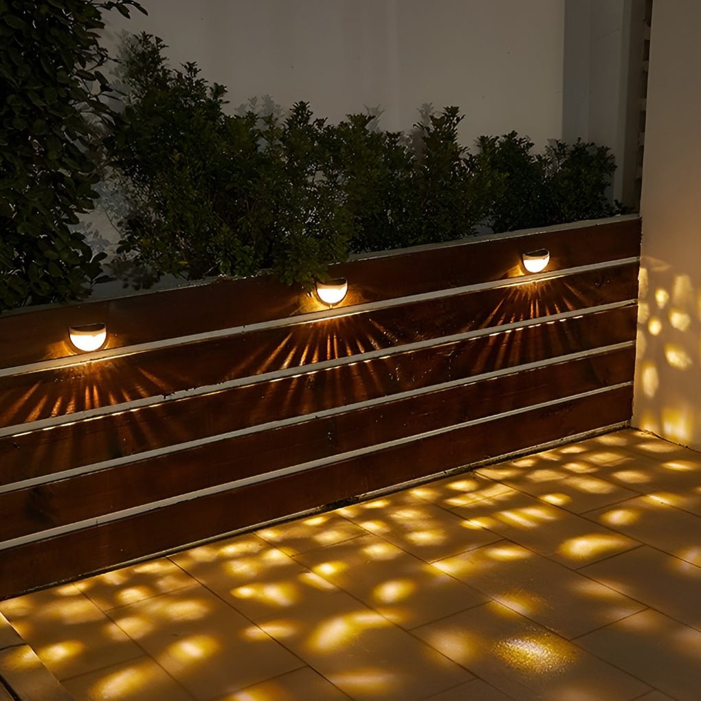 Solar Fence Lights, Waterproof LED Outdoor Garden Wall Lamps with Automatic Dusk Sensor, 3000K Warm White in Black or White