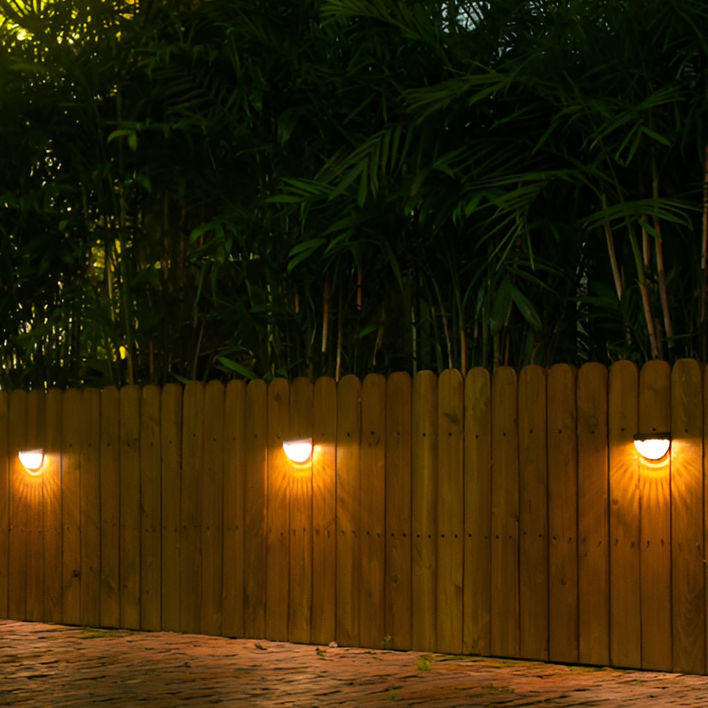 Solar Fence Lights, Waterproof LED Outdoor Garden Wall Lamps with Automatic Dusk Sensor, 3000K Warm White in Black or White
