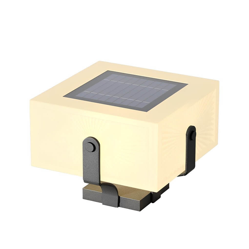 Square Brick Pillar Light, Modern Stainless Steel Waterproof LED Post Cap Lamp for Gate Columns, Solar or Hardwired
