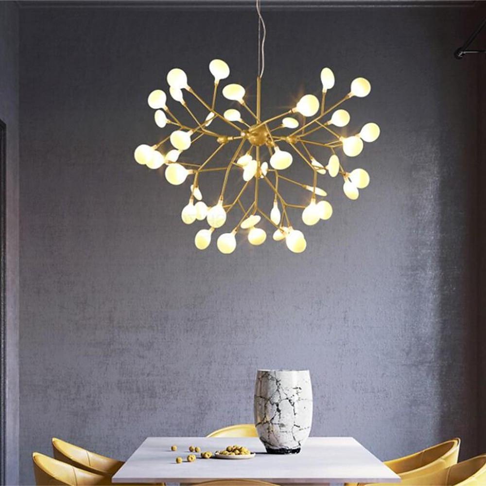 Copper and glass 45-light starburst chandelier, fourth view
