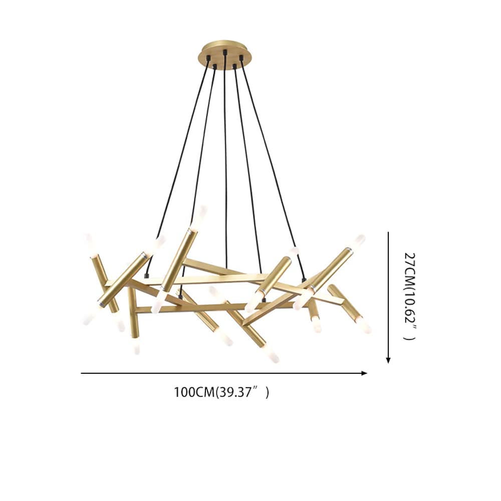 Black metal acrylic sputnik chandelier, fourth product view
