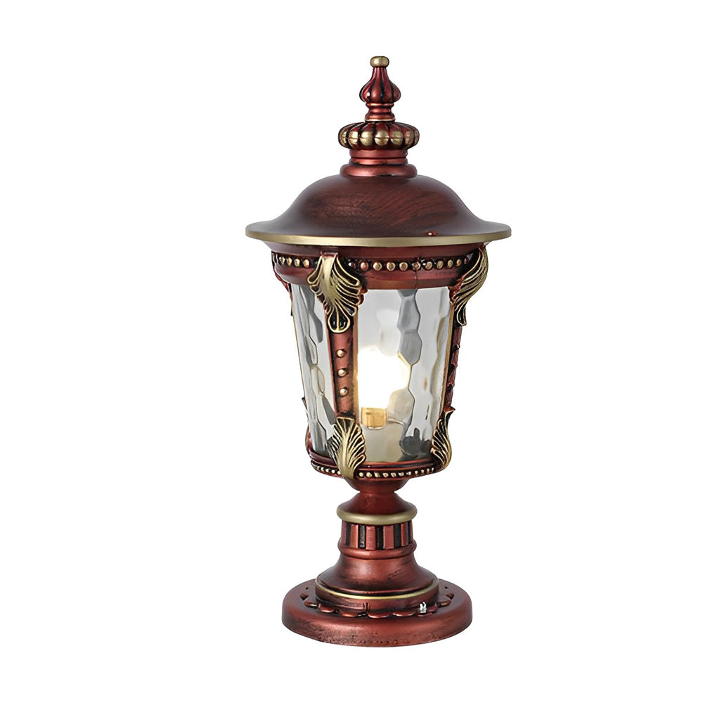 Stone Pillar Post Cap Light, Retro Die-Cast Aluminum Lantern for Masonry Columns and Gates, Solar and Hardwired Dual Power
