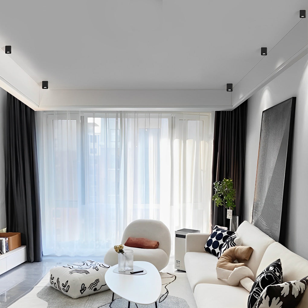 Surface Mounted Spot Light, Square LED Ceiling Grid Downlight for Hallway and Living Room, Adjustable 360-Degree Rotating Heads