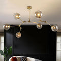 Glass and metal six-light sputnik molecule chandelier, main product view