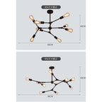 Black metal irregular Nordic chandelier, sixth product view