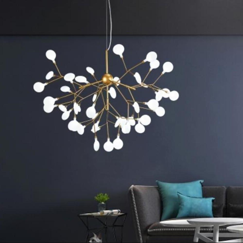 Copper and glass 45-light starburst chandelier, third view