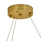 Top view of the chandelier's gold frame