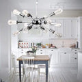 Chrome and black 12-light sputnik chandelier, main product view