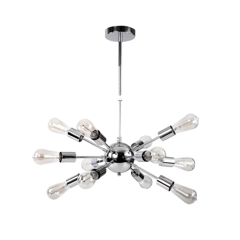 Chrome and black 12-light sputnik chandelier, fourth view