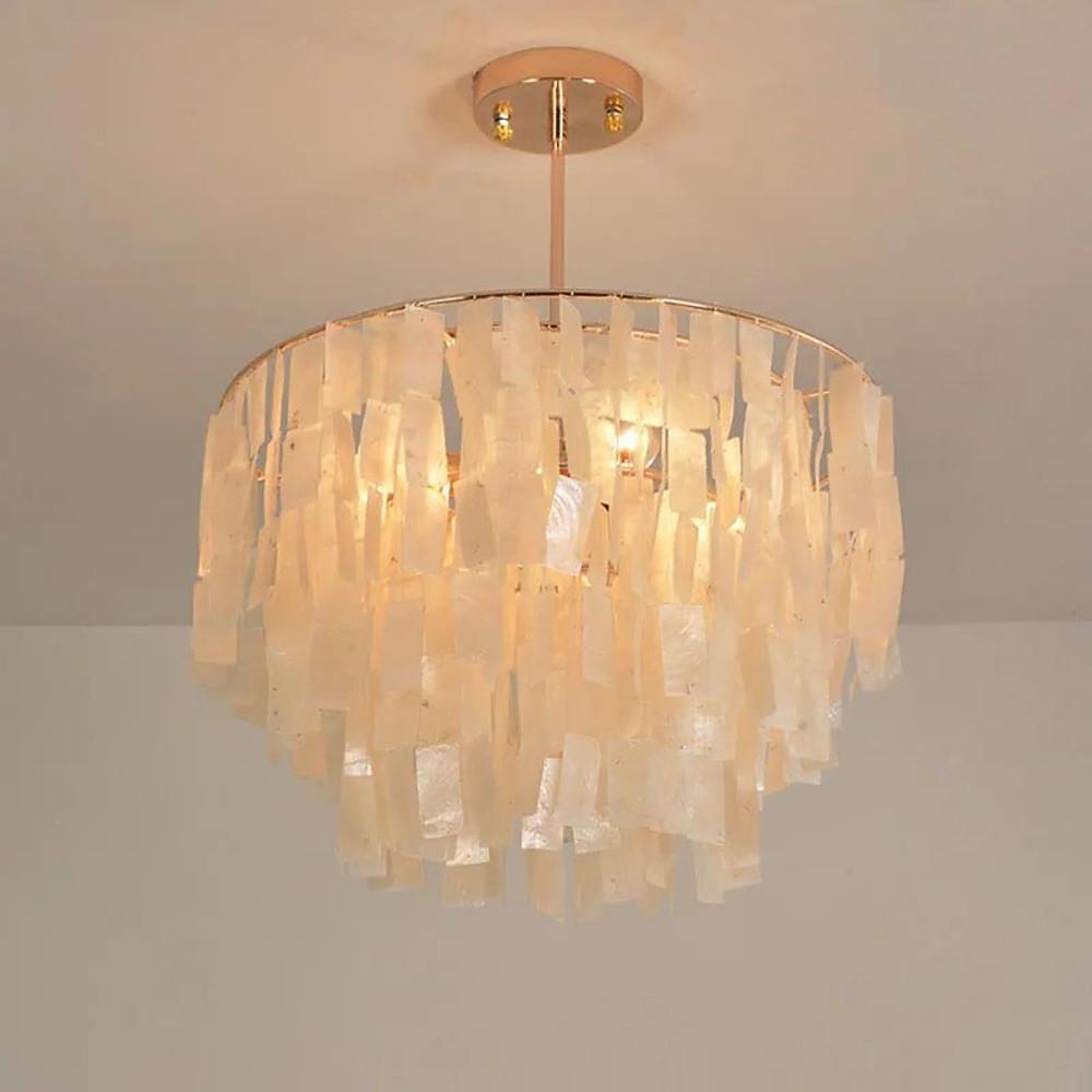 Capiz shell four-light chandelier, third product view