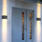 Square aluminium wall lamp, further view of the fixture