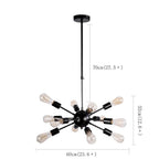 Chrome and black 12-light sputnik chandelier, third view