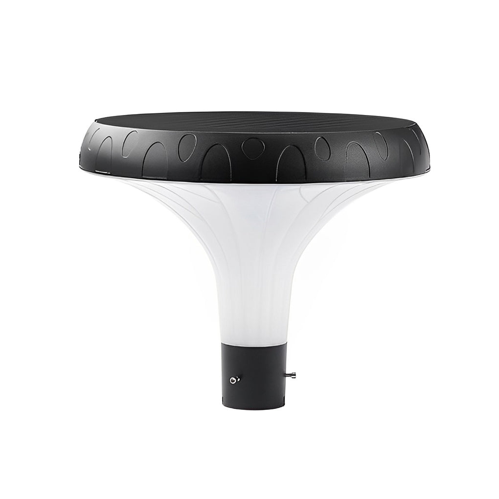 Solar Street Light, Round Die-Cast Aluminum LED Pole Lamp for Driveway and Yard, Waterproof with Standalone Head or Full Pole Options