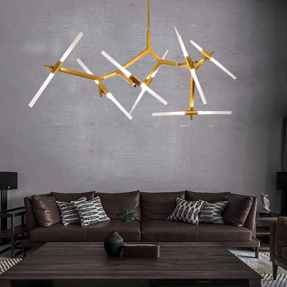 Aluminium 14-light branch sputnik chandelier, third product view