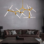 Aluminium 14-light branch sputnik chandelier, third product view