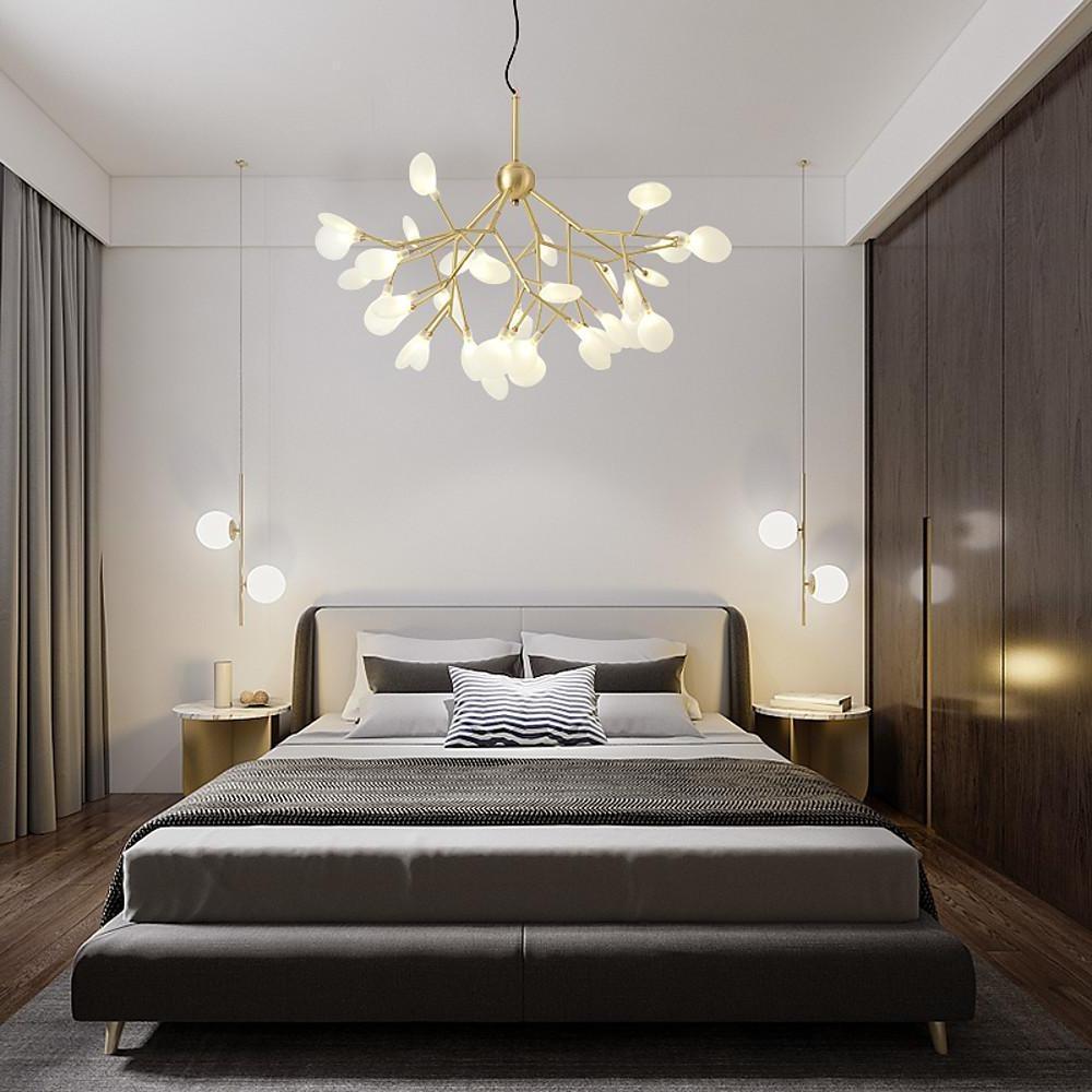 Copper and glass 45-light starburst chandelier, second view