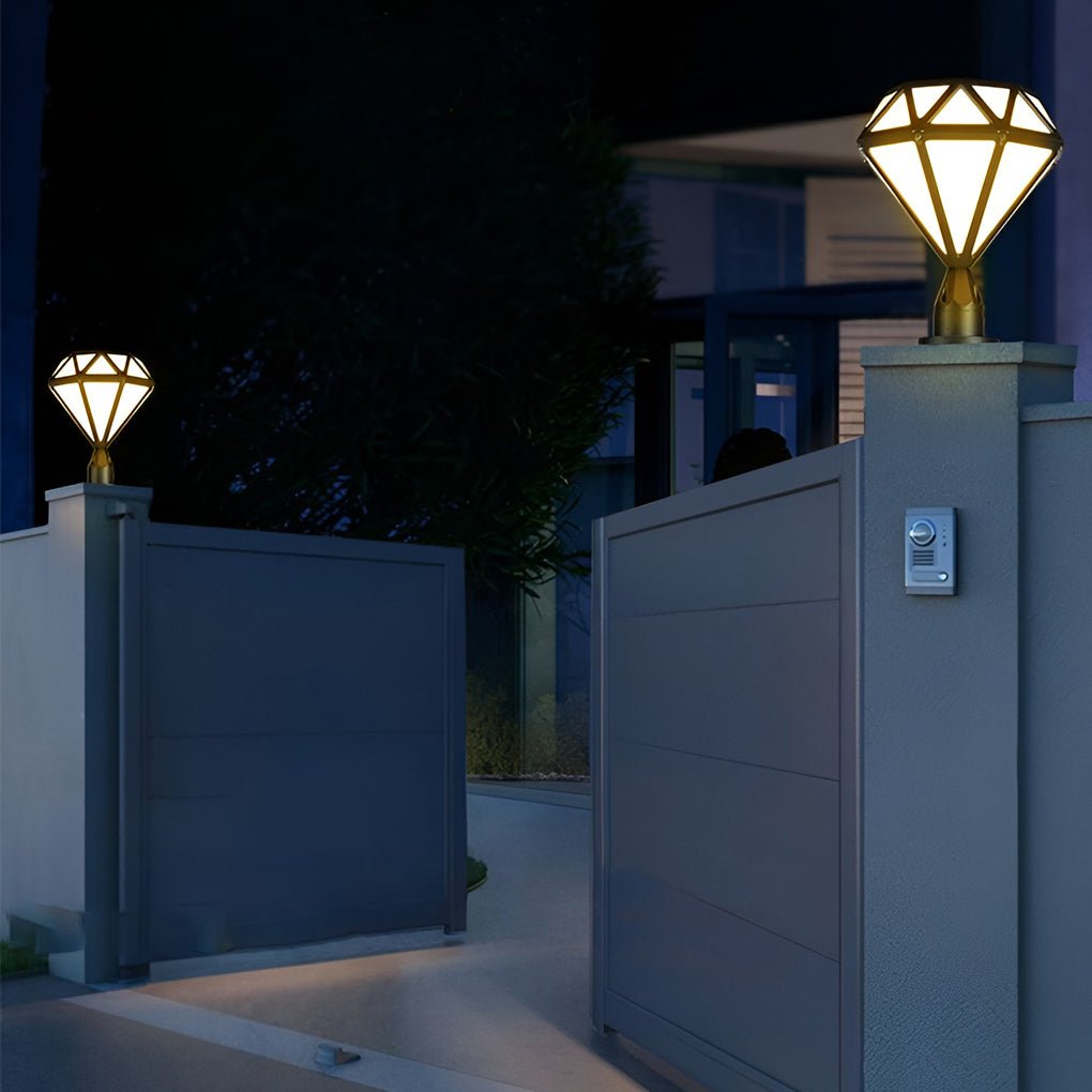 Diamond shaped LED post cap light, fourth product view