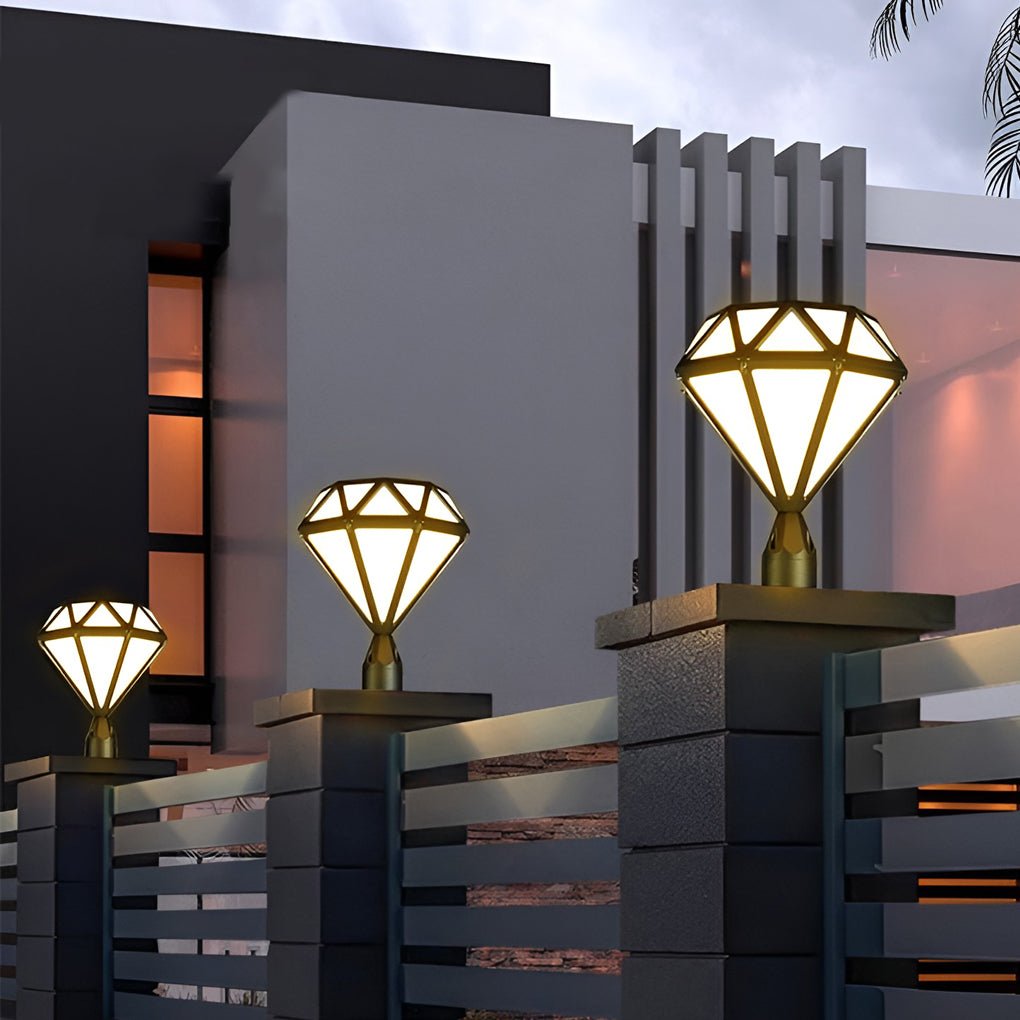 Diamond shaped LED post cap light, main product view