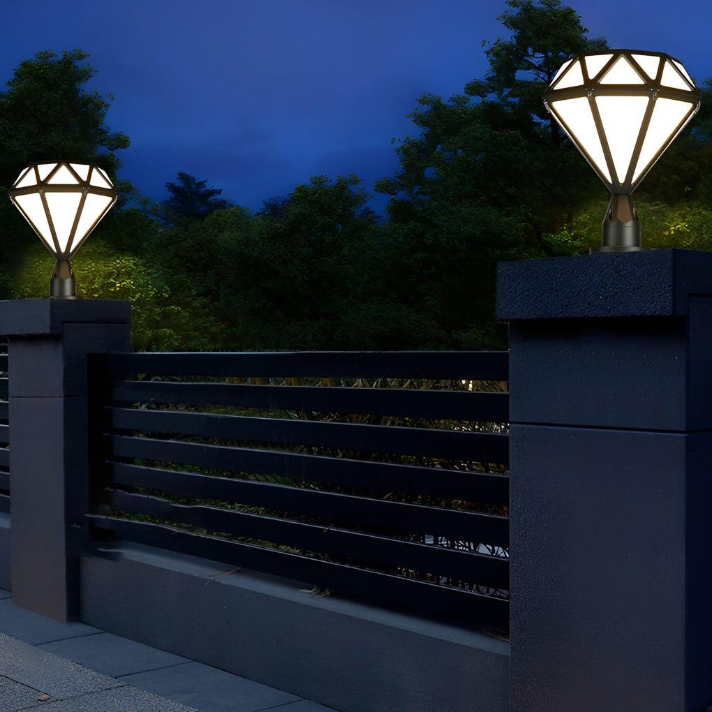 Diamond shaped LED post cap light, fifth product view