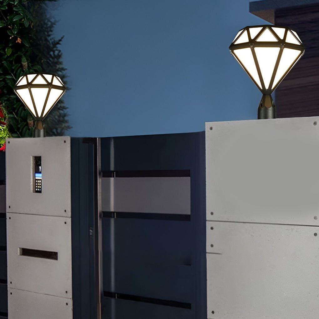 Diamond shaped LED post cap light, third product view