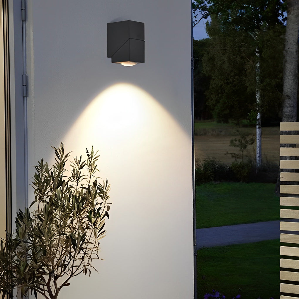 Up Down Outdoor Sconce, Adjustable Waterproof Black Aluminum LED Wall Light for Entrances and Facades, Motion Sensor Option
