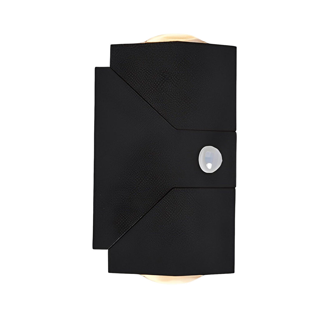 Up Down Outdoor Sconce, Adjustable Waterproof Black Aluminum LED Wall Light for Entrances and Facades, Motion Sensor Option