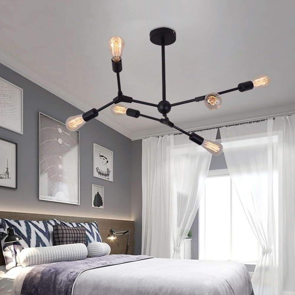 Black metal irregular Nordic chandelier, second product view