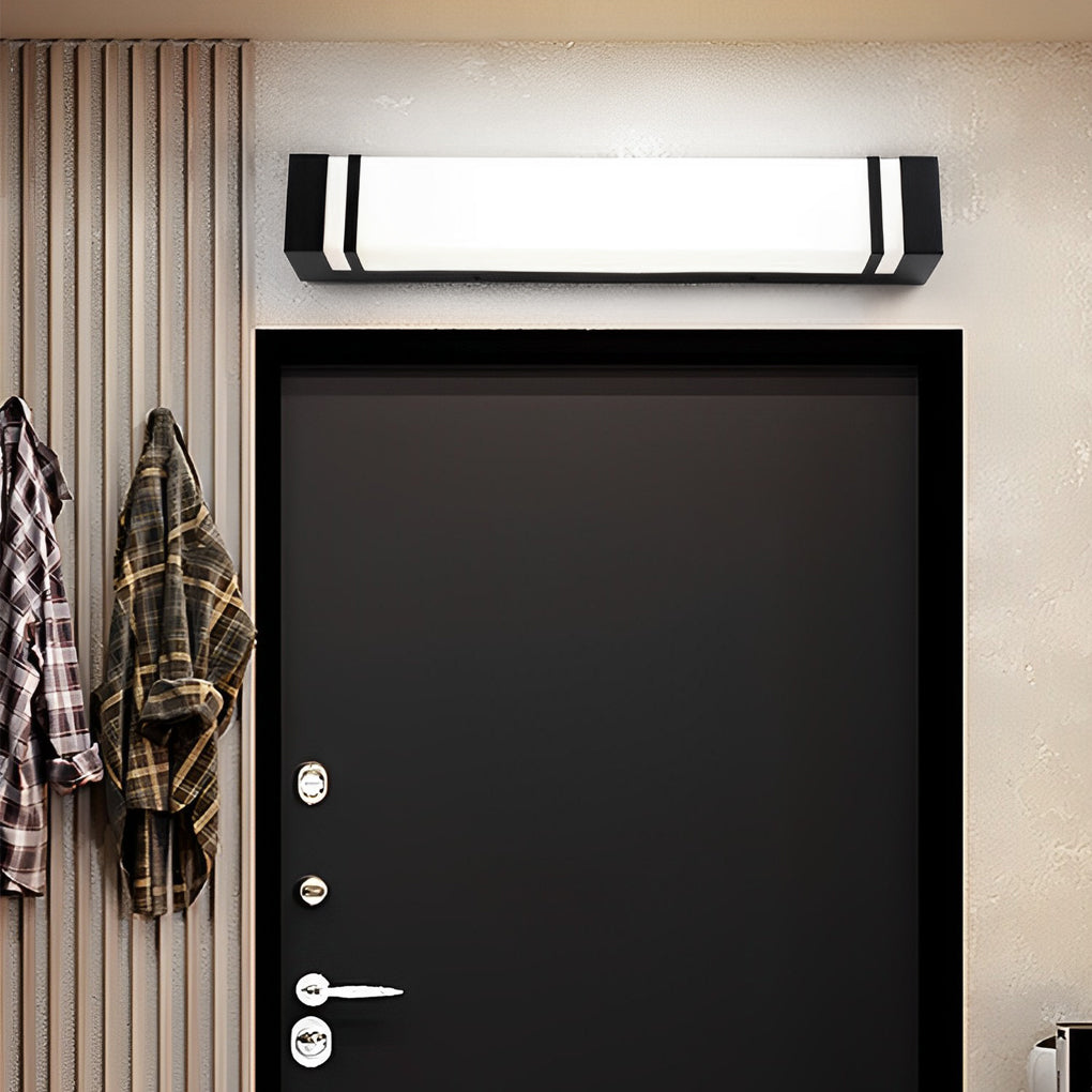 Vertical Wall Light, Rectangular Stainless Steel Waterproof LED Sconce for Facades and Entryways, Three Heights in White or Warm White