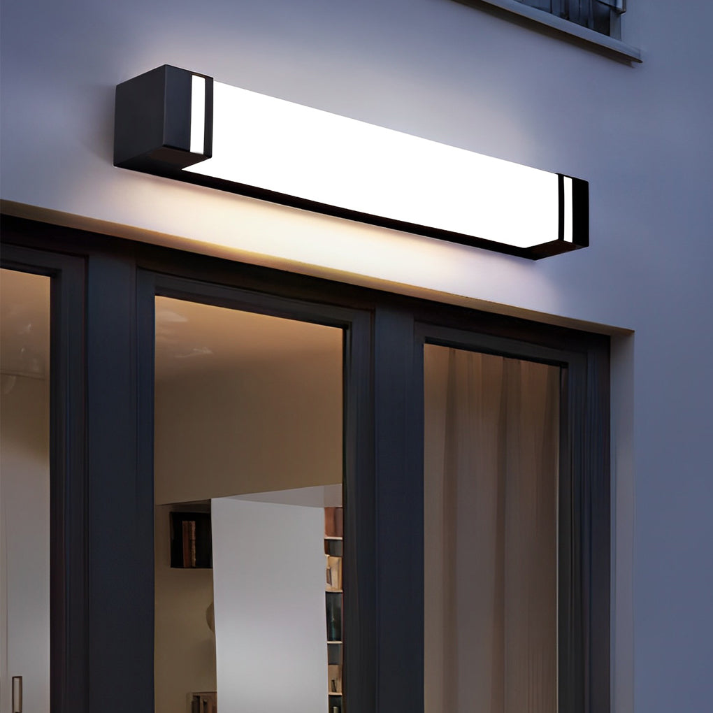 Vertical Wall Light, Rectangular Stainless Steel Waterproof LED Sconce for Facades and Entryways, Three Heights in White or Warm White