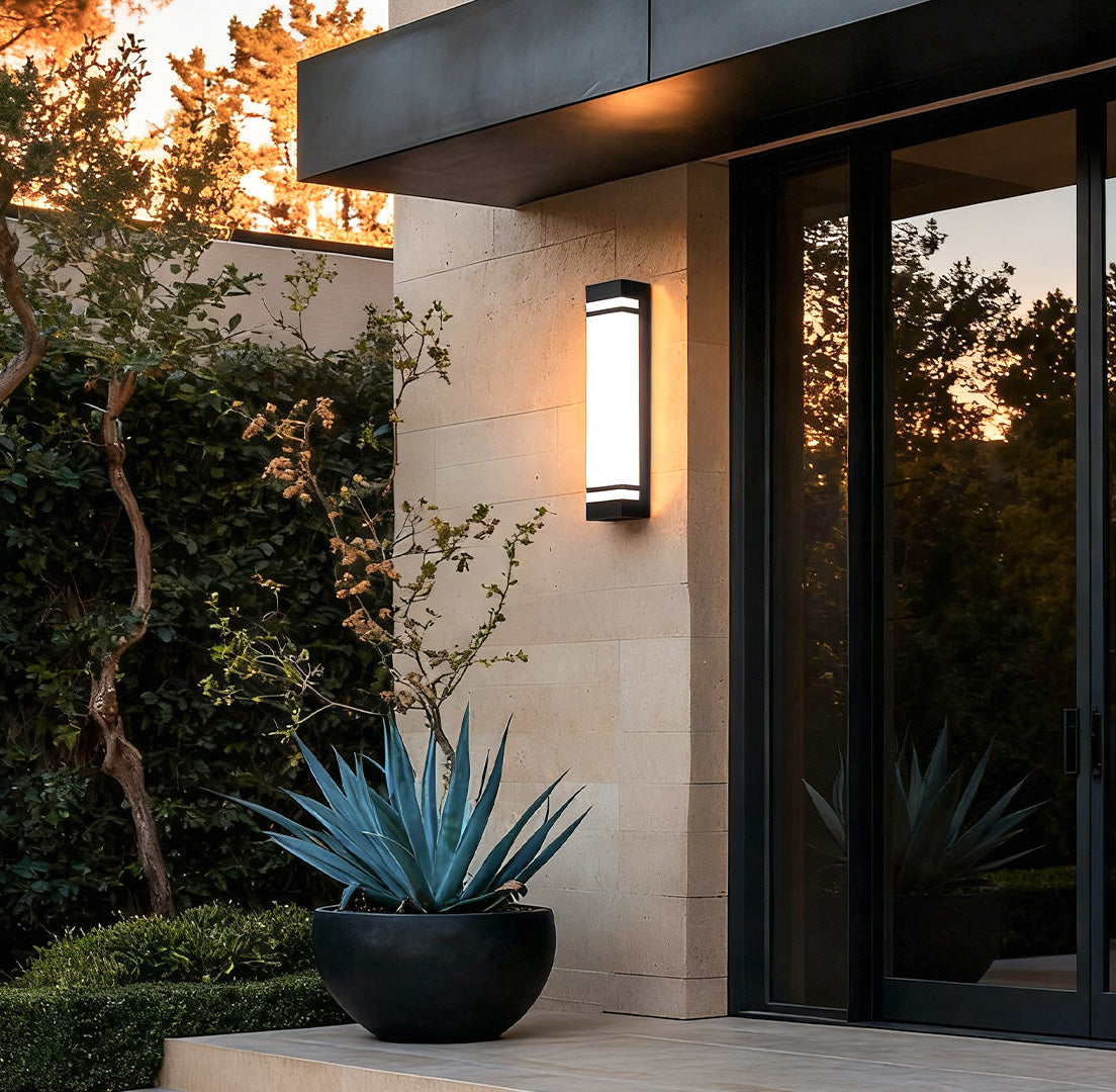 Vertical Wall Light, Rectangular Stainless Steel Waterproof LED Sconce for Facades and Entryways, Three Heights in White or Warm White
