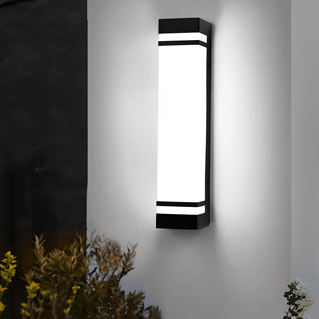 Vertical Wall Light, Rectangular Stainless Steel Waterproof LED Sconce for Facades and Entryways, Three Heights in White or Warm White