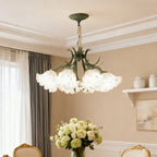 Flower chandelier in a sophisticated classic living room