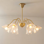 Vintage styled flower glass chandelier in an elegant room