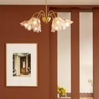 Vintage styled flower glass chandelier, alternative view