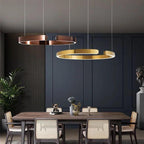 Open ring pendant light in gold finish, alternative view