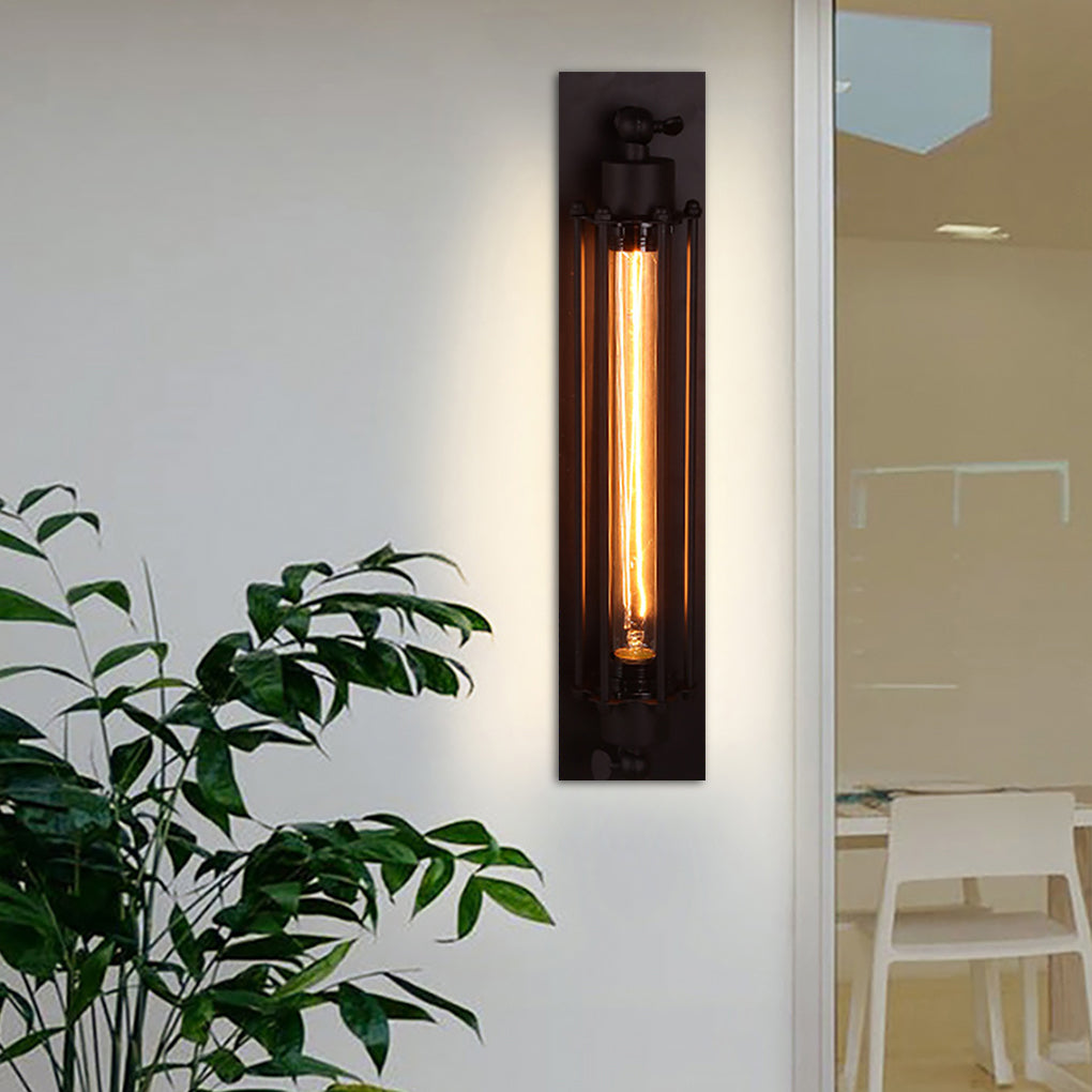 Vintage Industrial Wall Sconce, Black Iron Linear Lamp for Hallways, Bedsides and Exposed-Brick Interiors, Sets of 1 to 30
